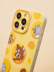 TOM & JERRY X Joivida 1pc Cute Cheese Pattern Cartoon Phone Case, Fashion Protective Cover, Shockproof & Scratch-Resistant, Compatible With , Great For Daily Use Or A Fun Gift For Cheese Lovers - Multicolor - View 5