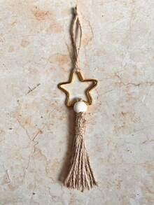 1PC Durable Non Fade Easy To Hang Gold Shiny Moon Star Hanging Ornament For Eid Mubarak Ramadan Kareem Islamic Home Desk Table Wall Window Indoor Festive Party Gift - Multicolor - View 3