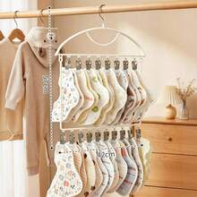 Multi-Hook Baby Clothes Hanger - Baby-Specific Household Use - Newborn Children's Socks Drying Rack - Multi-Functional Storage Hanging Clothes Hanger. - Multicolor - View 10