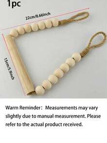 1/2pcs Rustic Paperless Tissue Paper Towel Holder - Natural Wood Bark Bathroom Shelf, Rope & Wooden Ball System, Farmhouse Style Bathroom Accessory (Compatible With Roll Paper), Tissue Box - multicolor - View 7