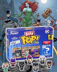 Funko Bitty Pop Batman Retro Comic 4 Packs Mini Vinyl Figure Set, Batman The Riddler Batgirl With Mystery Character, Shelf Display Collectible Decor - Multicolor - View 1