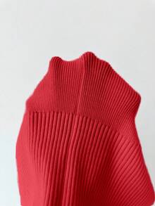 SHEIN Raffinéa Y2K 優雅戶外針織套頭毛衣，適合旅行、通勤、度假與日常穿著 - 紅色 - 查看 7