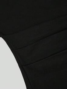 Sweetra Plus Size Women's Casual Commute Minimalist Sexy Asymmetric Neck T-Shirt - Black - View 7