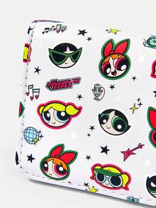 THE POWERPUFF GIRLS X SHEIN 1 Pack, Note Star Little Policewoman Pattern Simple Style Zipper Coin Purse, Suitable For Women. - Light purple - View 3
