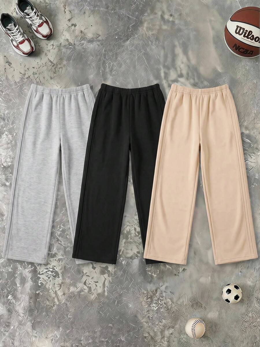 Tween Boy Casual Versatile Sweatpants 3 Pieces Set - Multicolor - View 1