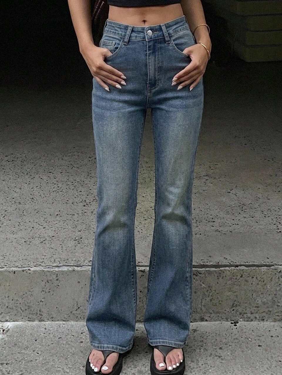 Women's Water Wash Flared Jeans