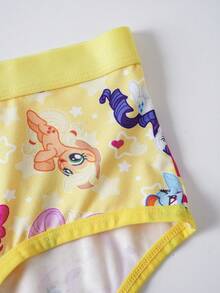 My Little Pony X SHEIN 3件組女款可愛小馬圖案三角內褲 - 彩色 - 查看 4