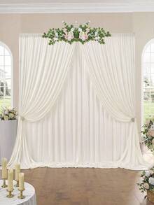 5x7/5x8/5x10 Ft Wrinkle‑Resistant Polyester Photography Backdrop, Smooth Non‑Reflective Photo Background Cloth, Ideal For Party, Wedding, Birthday Event, Holiday Gathering, Photo Booth, Studio Shooting, Home Wall Decor & Festive Occasion Decoration - Champagne - View 3