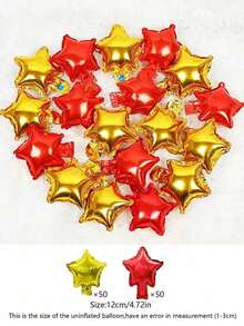 MINKOJA 100 piezas Globos de aluminio con forma de estrella de 5 pulgadas Mini Pentagrama Decoración para fondo de pared de fiesta de cumpleaños feliz Escenas de boda Celebración de aniversario Decoración de ambiente al aire libre Arreglos de decoración de tienda Globos - Mini Star - Ver 14