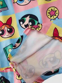 Chillnights THE POWERPUFF GIRLS X SHEIN 4pcs Plaid Camisole Bra & Hipster Panty Set - Multicolor - View 8