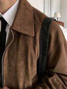 Manfinity Dauomo Men's Autumn Casual Vintage Jacket - Brown - View 5