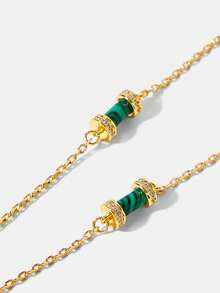 MOTF PREMIUM Colar Elegante com Pingente de Amor em Pedra Natural e Zircônia Incrustada, Banhado a Ouro 18K - Ouro amarelo - Visão 6