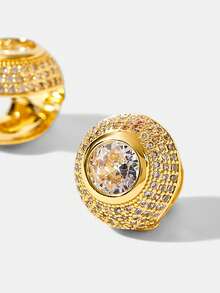 MOTF PREMIUM Anting-anting wanita berkilau kristal safir - Emas - View 3