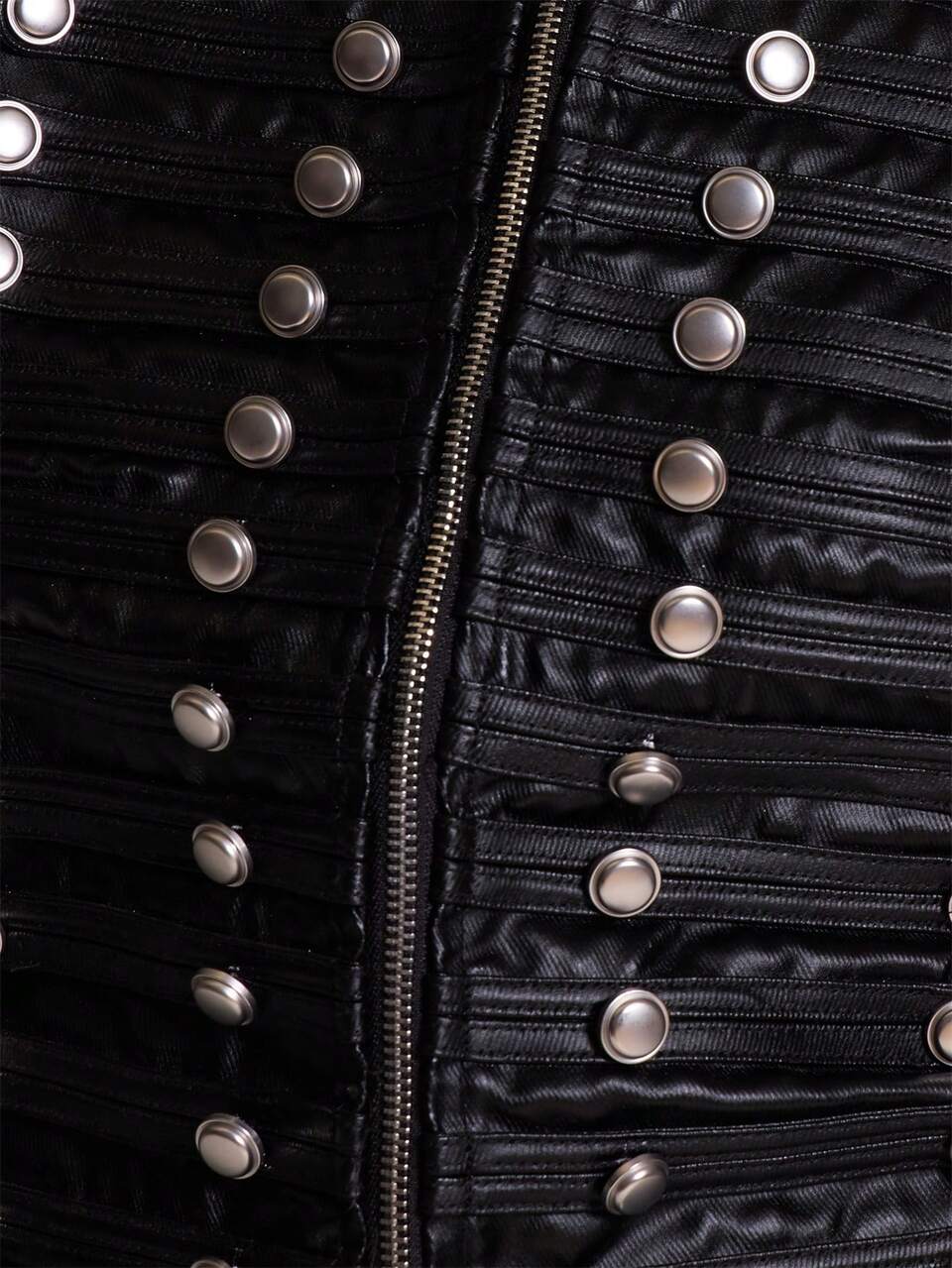 Black PU Military Style Jacket