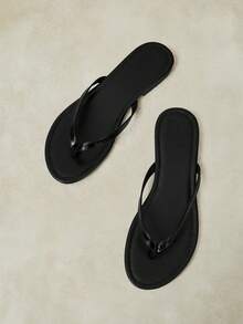 Styleloop Chanclas clásicas negras versátiles para uso diario y desplazamientos, sandalias de verano simples, casuales y frescas para mujer - Negro - Ver 7