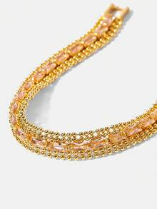 MOTF PREMIUM PRE18K GOLD-PLATED CHAIN SPLICING GEMSTONE TEMPERAMENT BRACELET - Yellow Gold - View 3