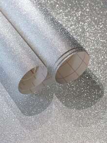 1 Roll Grey Glitter Self-Adhesive Vinyl Wallpaper, Modern Removable Silver Glitter Contact Paper, DIY Decor Sticker For Walls Countertops Furniture - 1PC - View 8