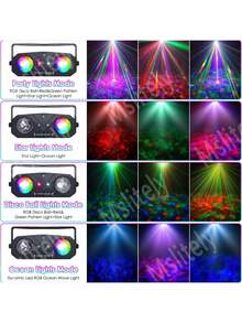 Disco Ball Party Lights With USB Cable (Plug Not Included), Sound Activated Disco Light Featuring Star Projector, Ocean Wave Lamp & Laser Light, Perfect For Parties, DJ Bars, KTV, Rave Clubs, Weddings, Home Decoration, Ceiling Mounting & Holiday Use - Black - View 2