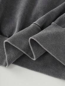 LUMIGAL Sweatshirt Hoodie Setengah Resleting Wanita dengan Kantong, Modis - Grey - View 4