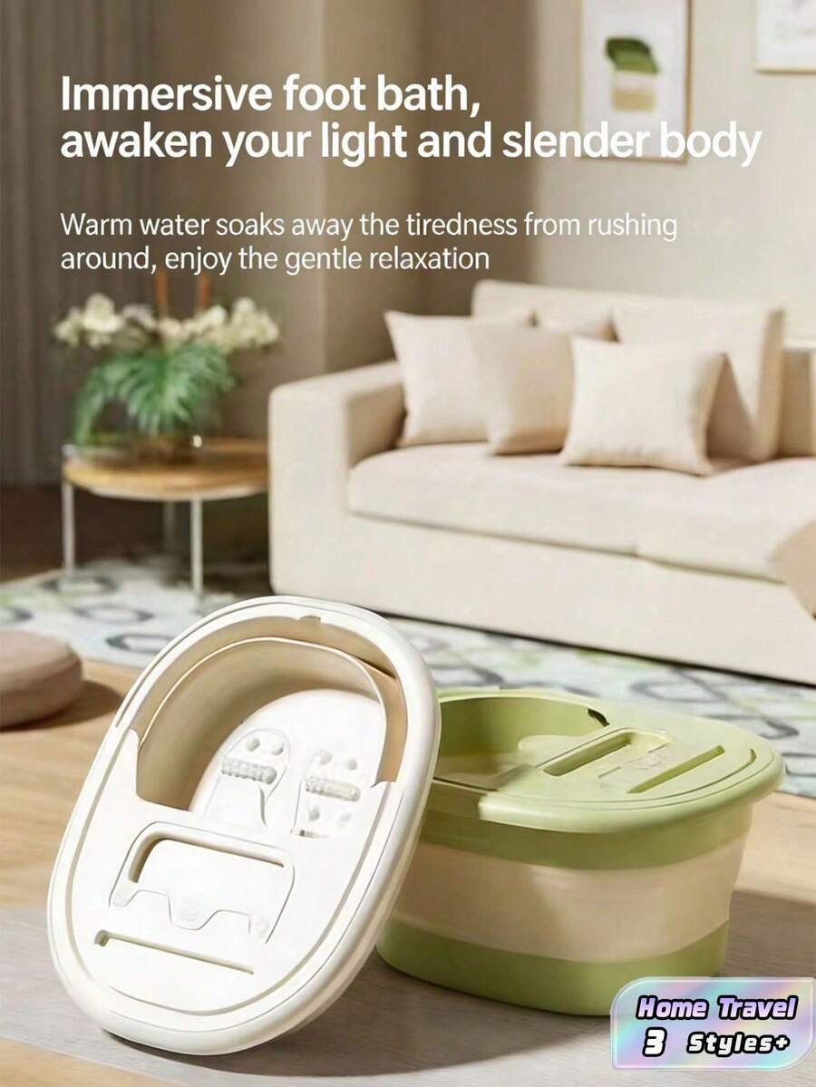 1PC Portable Foldable Deep Tub Foot Soak Basin With Massage Roller Balls Heat Retaining Lightweight Space Saving For Home Travel Fatigue Relief Revitalize Gift For Mom Mother Day - Multicolor - View 1