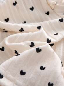 SHEIN 女嬰秋季4件套｜可愛愛心粉色與杏色愛心荷葉邊長袖上衣+長褲，休閒親子套裝 - 彩色 - 查看 3