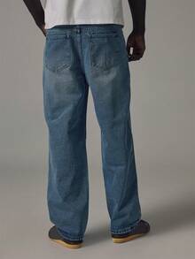 Musero Mid Denim Wash Regular Fit Jeans Silver Hardwear Brown Leather Patch Detail Spring Summer Essentials - Blue - View 8