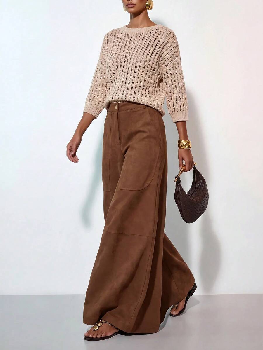 Zivah Women's Solid Color Casual Versatile Daily Wear Long Pants