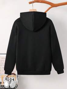 SHEIN 青少年男孩休閒寬鬆拼接撞色拉鍊衛衣，秋冬街頭風外出外套 - 彩色 - 查看 2