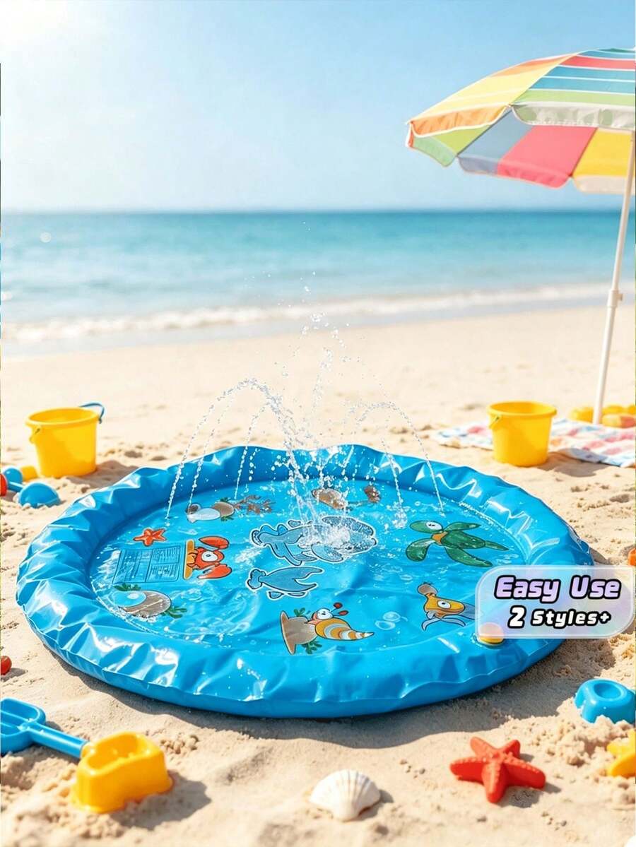 Bak Mandi & Bermain Musim Panas untuk Hewan Peliharaan - Ciptakan Surga Pendingin di Rumah untuk Anjing, Kolam Bermain Anjing dan Matras Pendingin yang Tebal, Tahan Percikan, Dapat Digunakan Kembali, dan Tahan Lama, Air Mancur Bermain Air Musim Panas Luar Ruangan yang Kokoh - MultiWarna - View 1