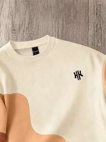 Manfinity Joysei Men's Colorblock Round Neck Casual Short Sleeve T-Shirt, Holiday - Multicolor - View 3