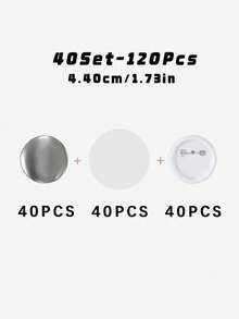 30/40/50套圓形徽章套件，DIY透明空白胸章製作配件 - 多色 - 查看 8