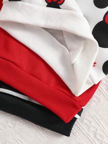HELLO KITTY AND FRIENDS | SHEIN 3件組 女嬰主題印花長袖圓領抓絨運動衫，休閒日常穿著，適合秋冬 - 彩色 - 查看 6