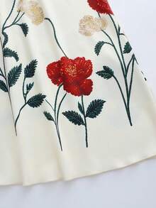 GlowEve Women's New Vacation Spaghetti Strap Printed Dress, Spring/Summer - Apricot - View 3