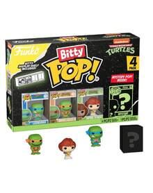 Funko Bitty Pop! Nickelodeon TMNT 4 Packs Mini Vinyl Figure Set, Leonardo Michelangelo April O'Neil With Random Hidden Character, Display Shelf Included, Green Black Box Collectible - Multicolor - View 3