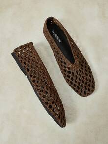 Styleloop Ladies, Willow Nails, Buckles, Flat Shoes. - Brown - View 5