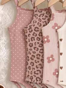 Baby Girl Casual Spaghetti Strap Romper Suitable For Spring And Summer - Multicolor - View 7