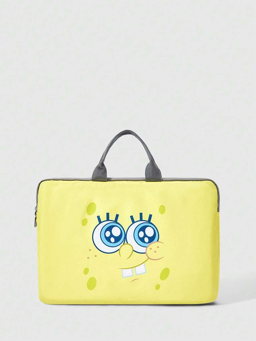 SpongeBob SquarePants | SHEIN Laptop Protective Case, Suitable For 14 Inch Laptop Briefcase, With Padded Laptop Bag - sponge - View 1