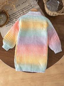 SHEIN Young Girl Young Girl Young Girl Autumn Winter Color Bloc - Multicolor - View 2