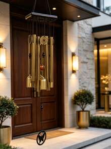1PC Extra Large Antique Copper Finish Aluminum Alloy Wind Chime Outdoor Garden Patio Home Decor Durable Rust Resistant Melodious Art Gift Idea - multicolor - View 6