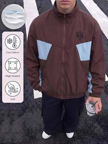 SHEIN Kids Tween Boy Casual Sports Baseball Jacket Long Sleeve, Suitable For Autumn/Winter - Multicolor - View 1