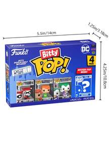 Funko Bitty Pop Batman Villains 4 Packs Mini Vinyl Figure Set, Harley Quinn Poison Ivy The Joker With Mystery Character, Collectible Shelf Decor - Multicolor - View 2