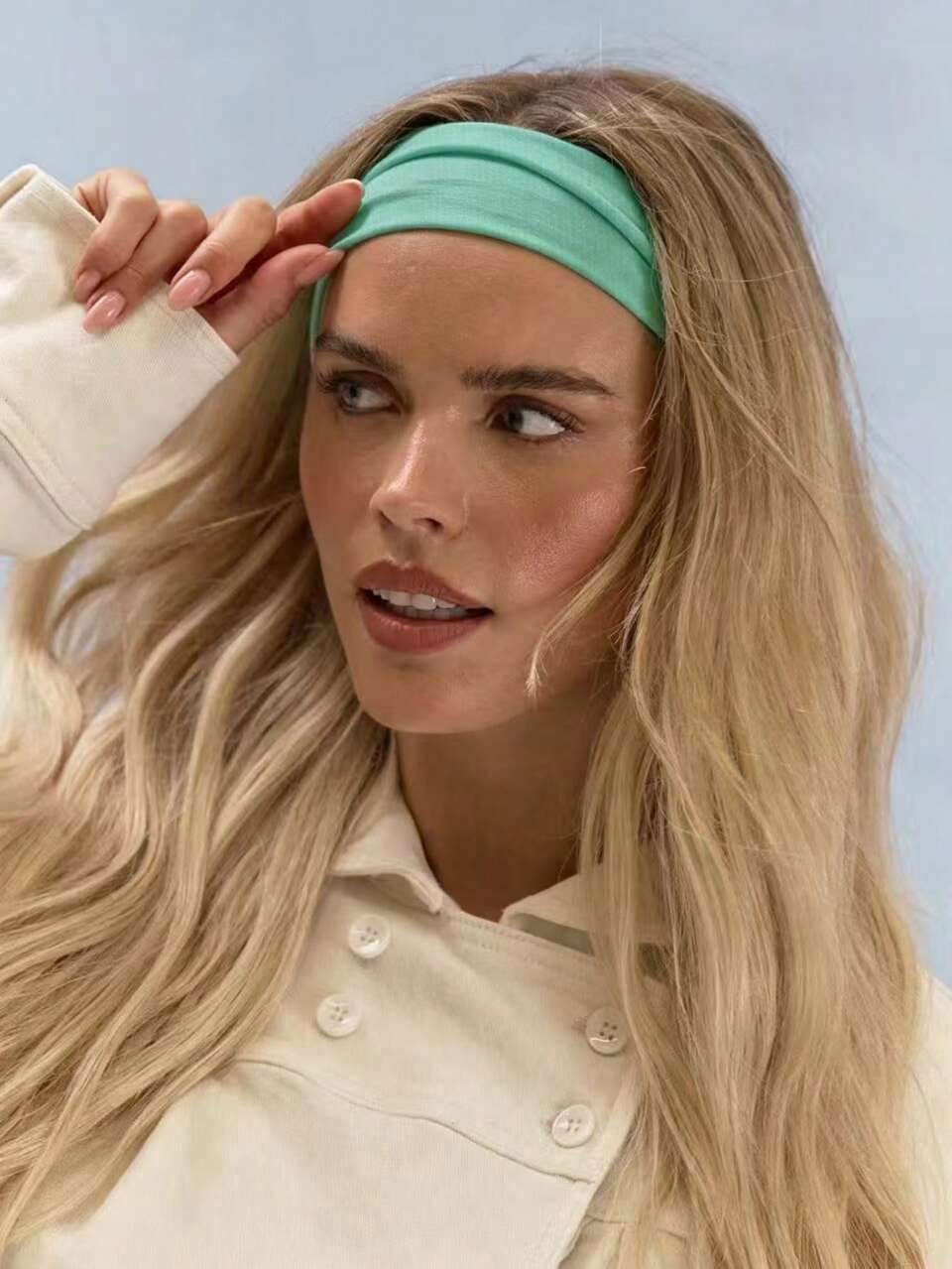 Pacote Múltiplo de Faixa de Cabeça Estampa Xadrez Amarelo e Verde Estilo Casual Fresco Primavera Verão Férias