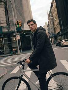 TekDrob WaterProof & WindProof Parka With Hoodie And Adjustable Details - Black - View 6