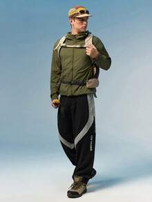 Caldwick Men's Solid Color Lightweight Jacket, Outdoor Sports Sunscreen Long Sleeve Running Fitness Sunscreen Coat, Summer, Breathable - Army Green - View 8