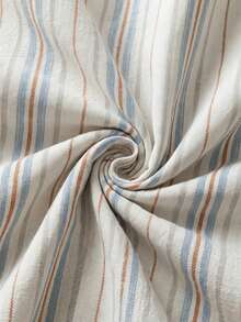 Veyra Day 3pcs 100% Polyester Vintage Boho Style Minimalist Stripe Printed Duvet Cover Set, 2 Pillowcases + 1 Duvet Cover (No Fitted Sheet, No Inner Core), All-Season Available, Machine Washable - Multicolor - View 5