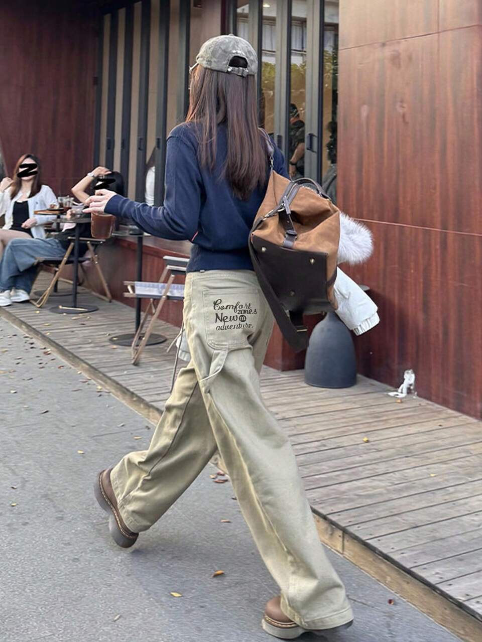 Women's Casual Loose Embroidered Letter Jeans, Korean Style Cute Tops