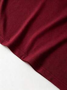 GlowEve CURVE Plus Size Casual & Commute Elegant Comfortable Straight Short Sleeve Butterfly Print Dress, Spring/Summer - Burgundy - View 4