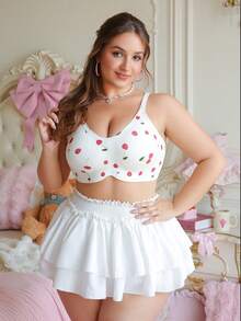 SHEIN Plus Size Maternity Cherry Print Nursing Casual Everyday Bra - Multicolor - View 5