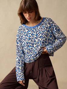 VARSIVA Leopard Print Back Hollow Out Sports T-Shirt - Multicolor - View 6