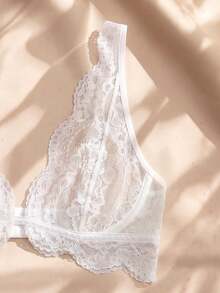 Charlaine Sexy Lace Lingerie Set (Top & Panties) - White - View 4